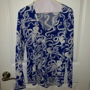 Lilly Pulitzer Long Sleeve Octopus V-neck Size L